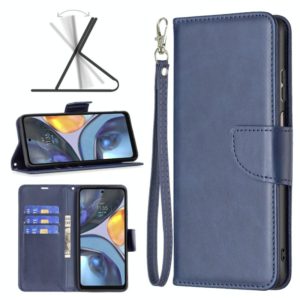 For Motorola Moto G22 Lambskin Texture Pure Color Leather Phone Case(Blue) (OEM)