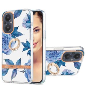 For OnePlus Nord N20 5G Ring IMD Flowers TPU Phone Case(Blue Peony) (OEM)