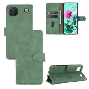 For LG K92 5G Solid Color Skin Feel Magnetic Buckle Horizontal Flip Calf Texture PU Leather Case with Holder & Card Slots & Wallet(Green) (OEM)