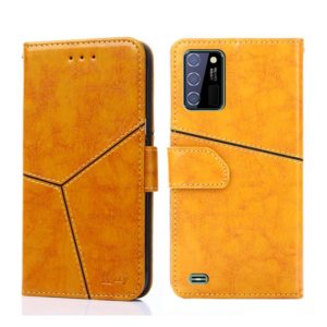For OUKITEL C25 Geometric Stitching Horizontal Flip Leather Phone Case(Yellow) (OEM)