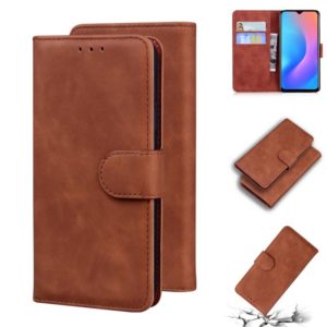 For Blackview A60 Pro Skin Feel Pure Color Flip Leather Phone Case(Brown) (OEM)