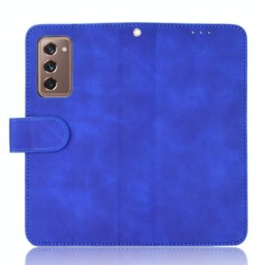 For Samsung Galaxy Z Fold2 5G Solid Color Skin Feel Magnetic Buckle Horizontal Flip Calf Texture PU Leather Case with Holder & Card Slots & Wallet(Blue) (OEM)