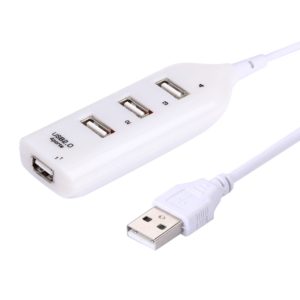 4 Ports USB 2.0 HUB, Cable Length: 30cm (Beige + White) (OEM)