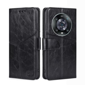 For Honor Magic4 Geometric Stitching Horizontal Flip Leather Phone Case(Black) (OEM)