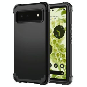 For Google Pixel 6 3 in 1 Shockproof PC + Silicone Protective Phone Case(Black) (OEM)