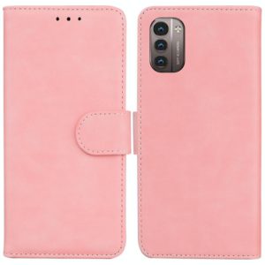 For Nokia G11 / G21 Skin Feel Pure Color Flip Leather Phone Case(Pink) (OEM)