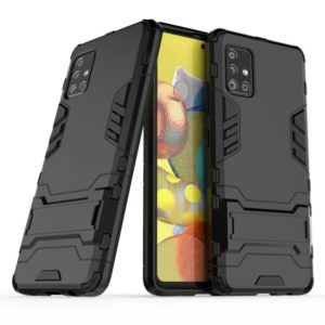 For Galaxy A51 5G PC + TPU Shockproof Protective Case with Holder(Black) (OEM)