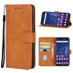 Leather Phone Case For Fujitsu Arrows 5G F-51A(Brown) (OEM)