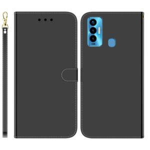 For Tecno Camon 18i Imitated Mirror Surface Horizontal Flip Leather Phone Case(Black) (OEM)