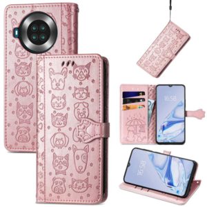 For CUBOT Note 20 Lovely Cat and Dog Embossing Pattern Horizontal Flip Leather Case , with Holder & Card Slots & Wallet & Cartoon Clasp & Lanyard(Rose Gold) (OEM)