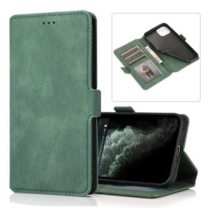 For iPhone 12 / 12 Pro Retro Magnetic Closing Clasp Horizontal Flip Leather Case with Holder & Card Slots & Photo Frame & Wallet(Green) (OEM)