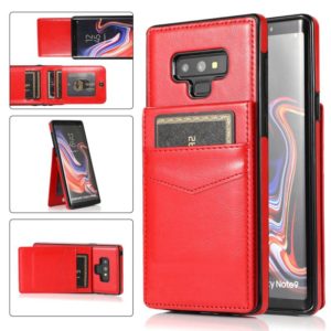 For Samsung Galaxy Note9 Solid Color PC + TPU Protective Case with Holder & Card Slots(Red) (OEM)