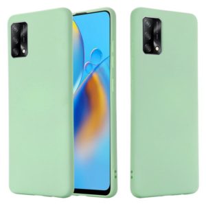 For OPPO A74 4G / F19 Pure Color Liquid Silicone Shockproof Full Coverage Case(Green) (OEM)