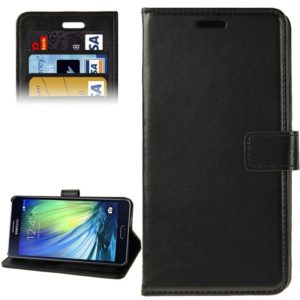 Crazy Horse Texture Flip Leather Case with Holder & Card Slots & Wallet for Galaxy A7 / A700(Black) (OEM)