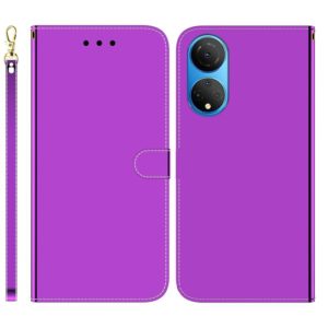 For Honor X7 Imitated Mirror Surface Horizontal Flip Leather Phone Case(Purple) (OEM)
