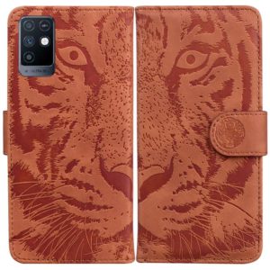 For Infinix Note 10 X693 Tiger Embossing Pattern Horizontal Flip Leather Phone Case(Brown) (OEM)