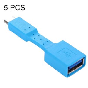 5 PCS USB-C / Type-C Male to USB 3.0 Female OTG Adapter (Blue) (OEM)