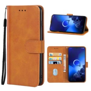 Leather Phone Case For Alcatel 3x 2019(Brown) (OEM)