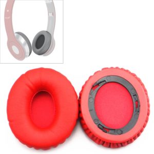 2 PCS For Beats Solo HD / Solo 1.0 Headphone Protective Leather Cover Sponge Earmuffs (Red) (OEM)