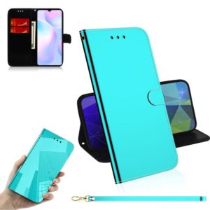 For Xiaomi Redmi 9A Imitated Mirror Surface Horizontal Flip Leather Case with Holder & Card Slots & Wallet & Lanyard(Mint Green) (OEM)
