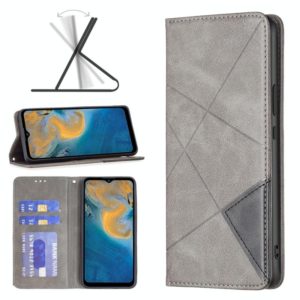 For ZTE Blade A51 Prismatic Invisible Magnetic Leather Phone Case(Grey) (OEM)