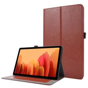 For Samsung Galaxy Tab A7 (2020) Crazy Horse Texture Horizontal Flip Leather Case with 2-folding Holder & Card Slot(Brown) (OEM)