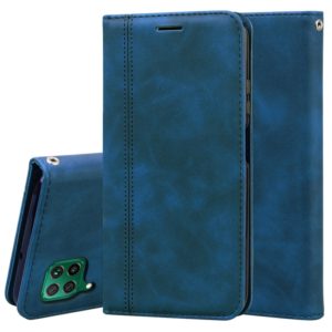 For Huawei P40 Lite Frosted Business Magnetic Horizontal Flip PU Leather Case with Holder & Card Slot & Lanyard(Blue) (OEM)