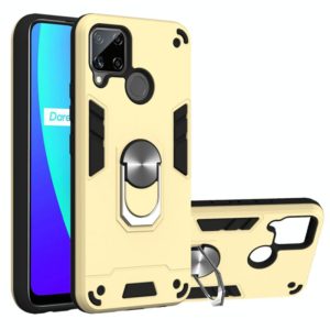 For OPPO Realme C12 / C15 Armour Series PC + TPU Protective Case with Ring Holder(Gold) (OEM)