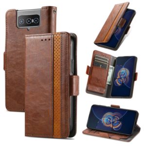 For Asus Zenfone 8 Flip CaseNeo Business Splicing Dual Magnetic Buckle Horizontal Flip PU Leather Case with Holder & Card Slots & Wallet(Brown) (OEM)