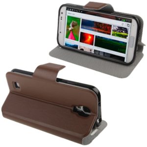 Horizontal Flip Leather Case with Holder for Samsung Galaxy S IV / i9500 (Brown) (OEM)