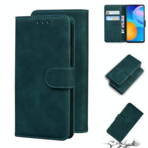 For Huawei P smart 2021 / Y7a Skin Feel Pure Color Flip Leather Phone Case(Green) (OEM)