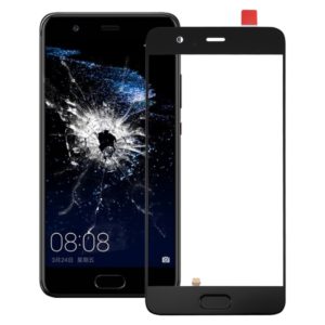 For Huawei P10 Plus Front Screen Outer Glass Lens, Support Fingerprint Identification (Black) (OEM)