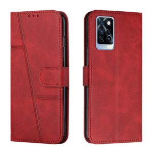 For Infinix Note 10 Pro Stitching Calf Texture Buckle Leather Phone Case(Red) (OEM)