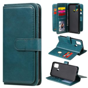 For Samsung Galaxy M31 Multifunctional Magnetic Copper Buckle Horizontal Flip Solid Color Leather Case with 10 Card Slots & Wallet & Holder & Photo Frame(Dark Green) (OEM)