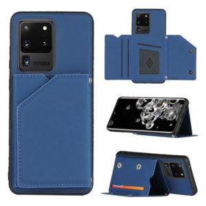 For Samsung Galaxy S20 Ultra Skin Feel PU + TPU + PC Back Cover Shockproof Case with Card Slots & Holder & Photo Frame(Royal Blue) (OEM)