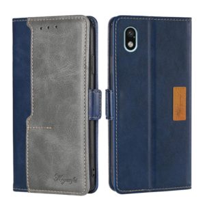 For Sony Xperia ACE III Contrast Color Side Buckle Leather Phone Case(Blue + Grey) (OEM)