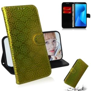 For Zenfone Max Plus (M1) ZB570TL Solid Color Colorful Magnetic Buckle Horizontal Flip PU Leather Case with Holder & Card Slots & Wallet & Lanyard(Gold) (OEM)
