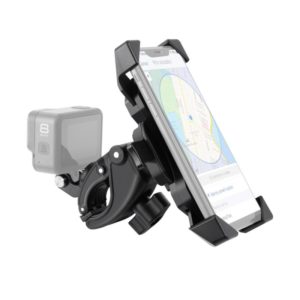 Handlebar Seatpost Pole Mount Bicycle GPS Navigation Handbar Bracket Phone Clamp for GoPro, Suitable for 4.0-6.5 inch Mobile Phones(Black) (OEM)