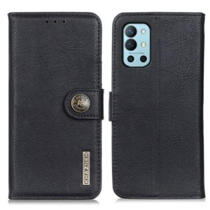 For OnePlus 9R KHAZNEH Cowhide Texture Horizontal Flip Leather Case with Holder & Card Slots & Wallet(Black) (OEM)