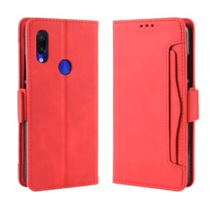 Wallet Style Skin Feel Calf Pattern Leather Case For Xiaomi Redmi 7,with Separate Card Slot(Red) (OEM)