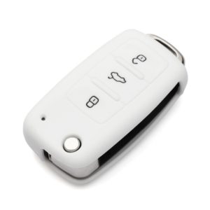 2 PCS Silicone Car Key Cover Case for Volkswagen Golf(White) (OEM)