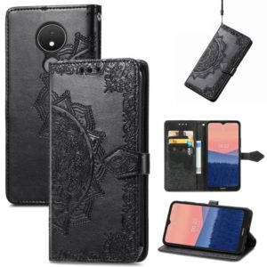 For Nokia C21 Mandala Flower Embossed Horizontal Flip Leather Phone Case(Black) (OEM)