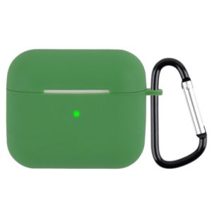 Wireless Earphone Silicone Protective Case with Carabiner For AirPods 3(Mustard Green) (OEM)