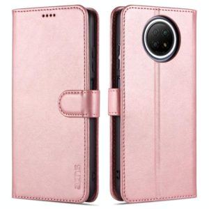 For Xiaomi Redmi Note 9 5G AZNS Skin Feel Calf Texture Horizontal Flip Leather Case with Card Slots & Holder & Wallet(Rose Gold) (AZNS) (OEM)