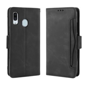 Wallet Style Skin Feel Calf Pattern Leather Case For Galaxy A40,with Separate Card Slot(Black) (OEM)
