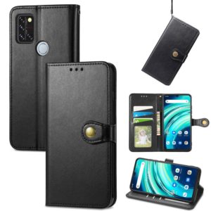 For UMIDIGI A9 Pro Retro Solid Color Buckle Leather Phone Case (Black) (OEM)
