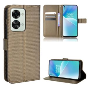 For OnePlus Nord 2T Diamond Texture Leather Phone Case(Brown) (OEM)