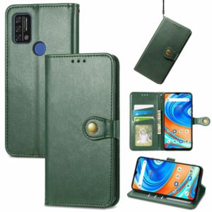 For UMIDIGI A9 Retro Solid Color Buckle Leather Phone Case(Green) (OEM)