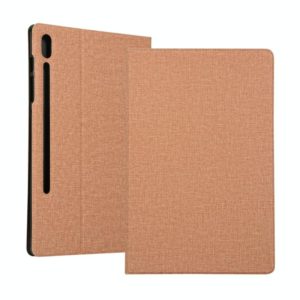For Samsung Galaxy Tab S7 T870 2020 / Tab S8 Voltage Stretch Fabric Texture Leather Case with Holder(Golden) (OEM)