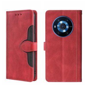 For Honor Magic3 Skin Feel Magnetic Buckle Leather Phone Case(Red) (OEM)